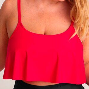 🌴 Shapermint Essentials Swim Ruffled Bikini Top - Hot Pink 🌴